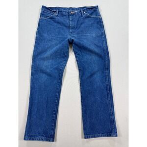 Wrangler 936PWD Jeans Men's 38x30 Blue Denim Straight Leg Light Wash Regular Fit